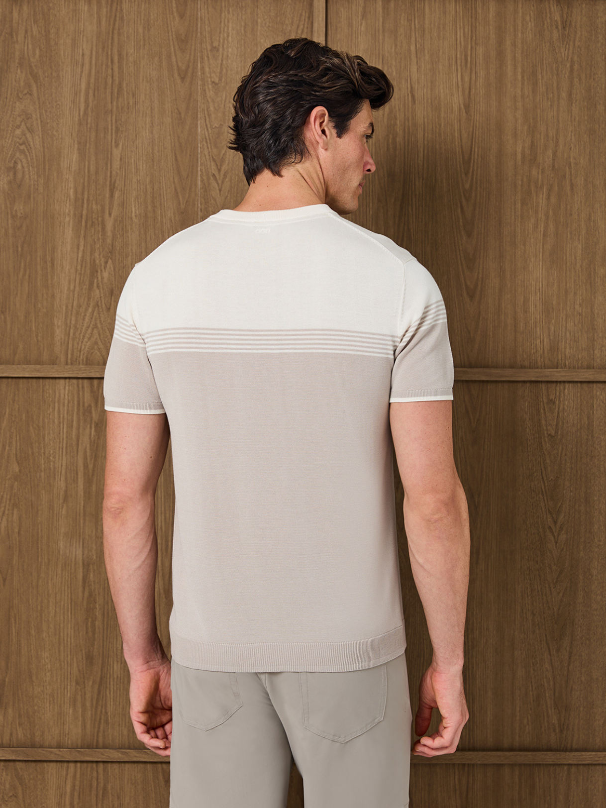 THIAGO KNITTED T-SHIRT - CANDLELIGHT WHITE/SILVER MIST