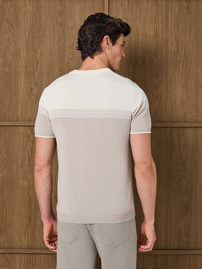 THIAGO KNITTED T-SHIRT - CANDLELIGHT WHITE/SILVER MIST