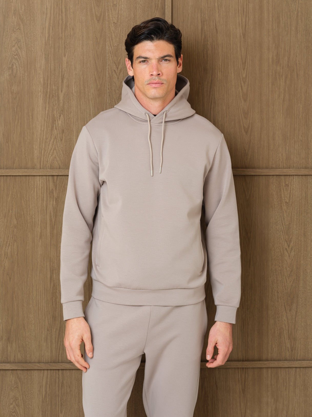 VERTU INTERLOCK HOOD - MIST HEATHER