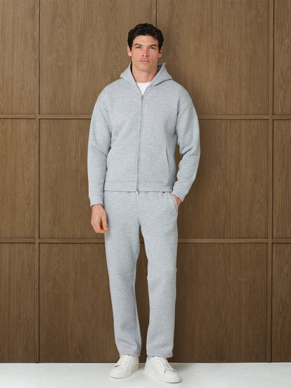 MONO FULL ZIP HOOD - GREY HEATHER