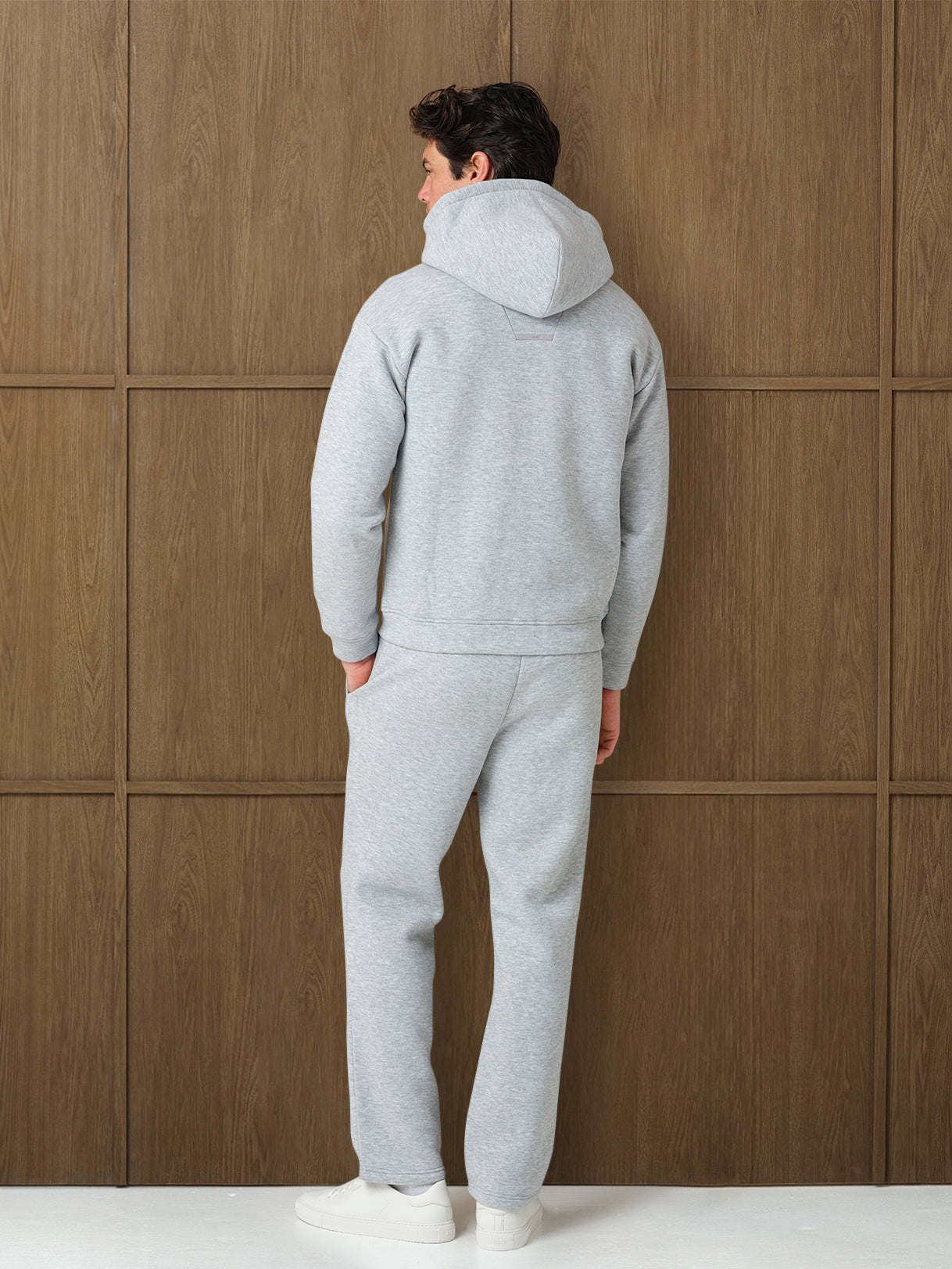 MONO FULL ZIP HOOD - GREY HEATHER