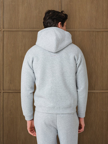 MONO FULL ZIP HOOD - GREY HEATHER