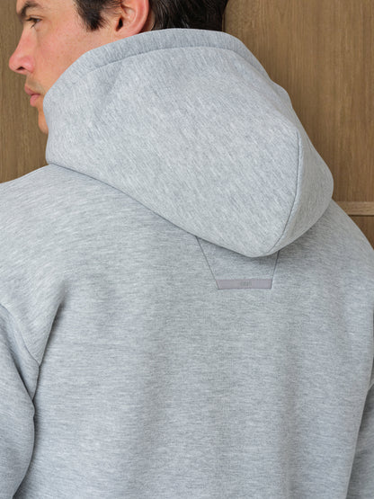 MONO FULL ZIP HOOD - GREY HEATHER