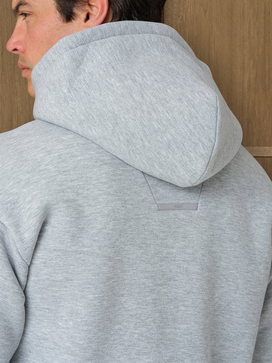 MONO FULL ZIP HOOD - GREY HEATHER
