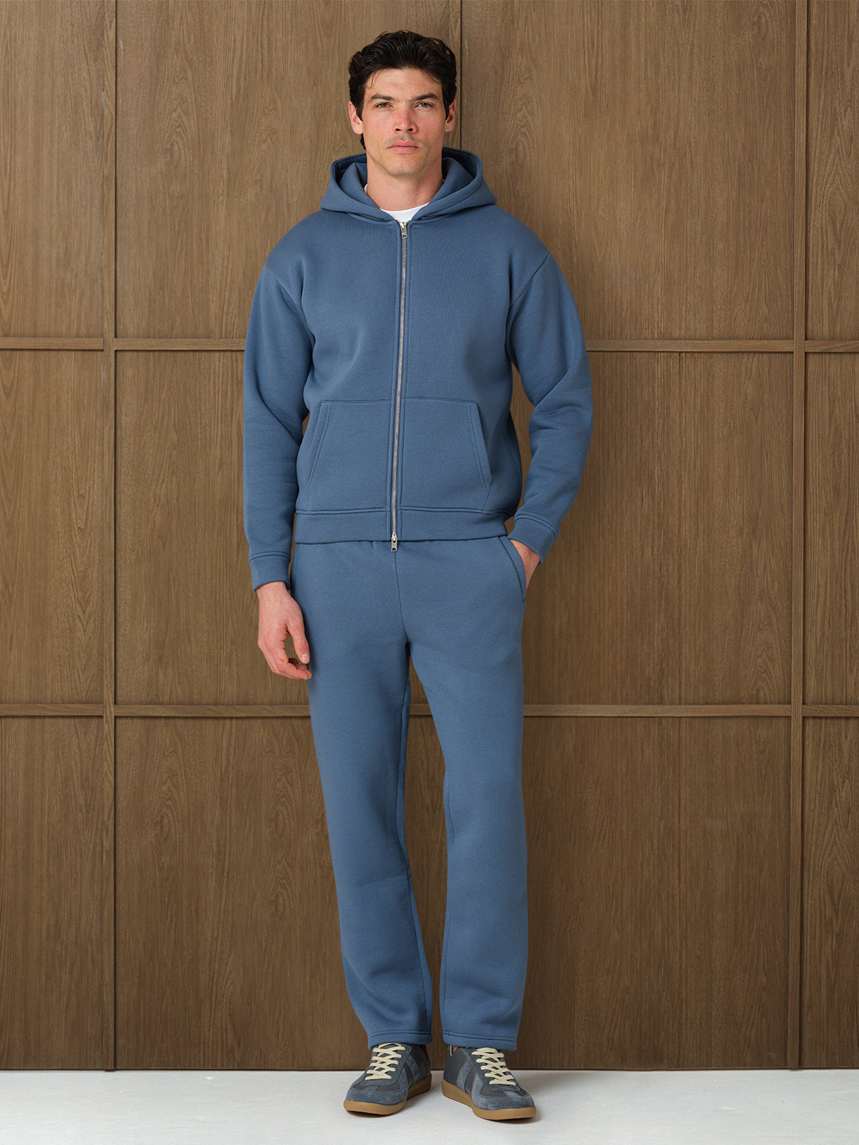 MONO FULL ZIP HOOD - COAST BLUE