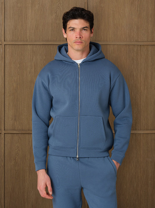 MONO FULL ZIP HOOD - COAST BLUE
