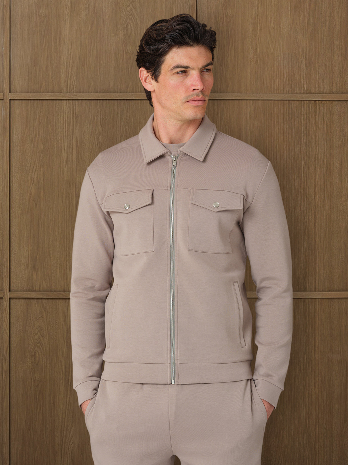 VERTU INTERLOCK JACKET - MIST HEATHER