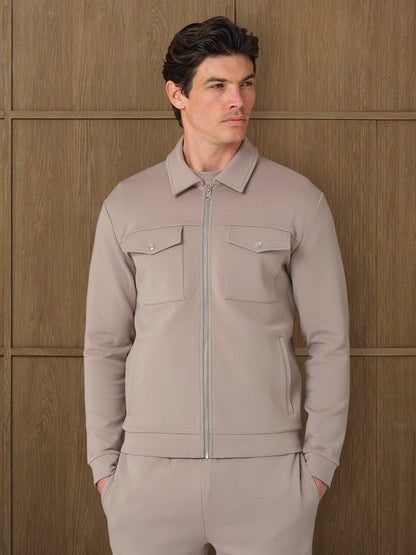VERTU INTERLOCK JACKET - MIST HEATHER
