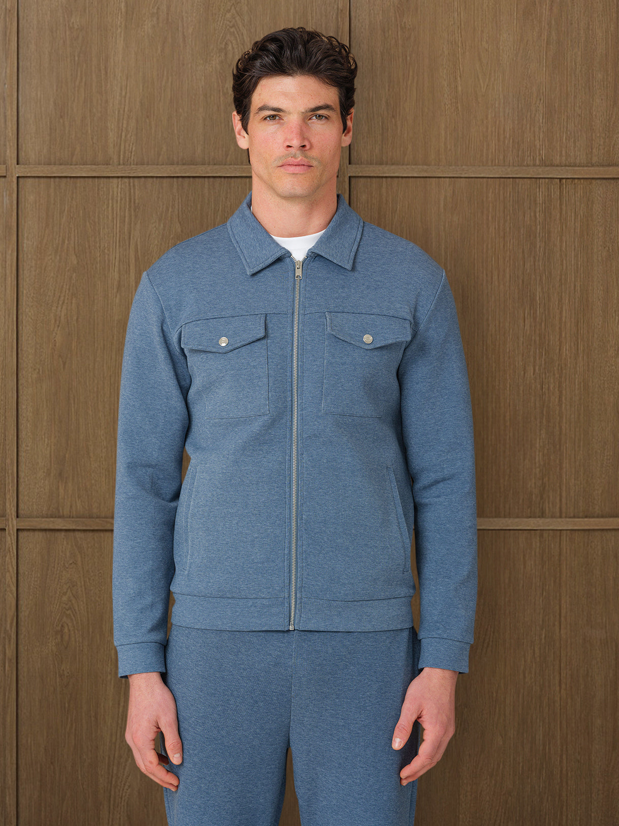 VERTU INTERLOCK JACKET - COAST MELANGE