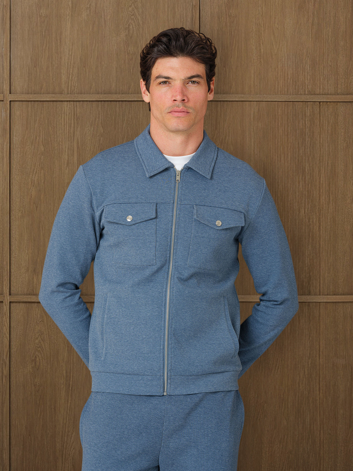 VERTU INTERLOCK JACKET - COAST MELANGE