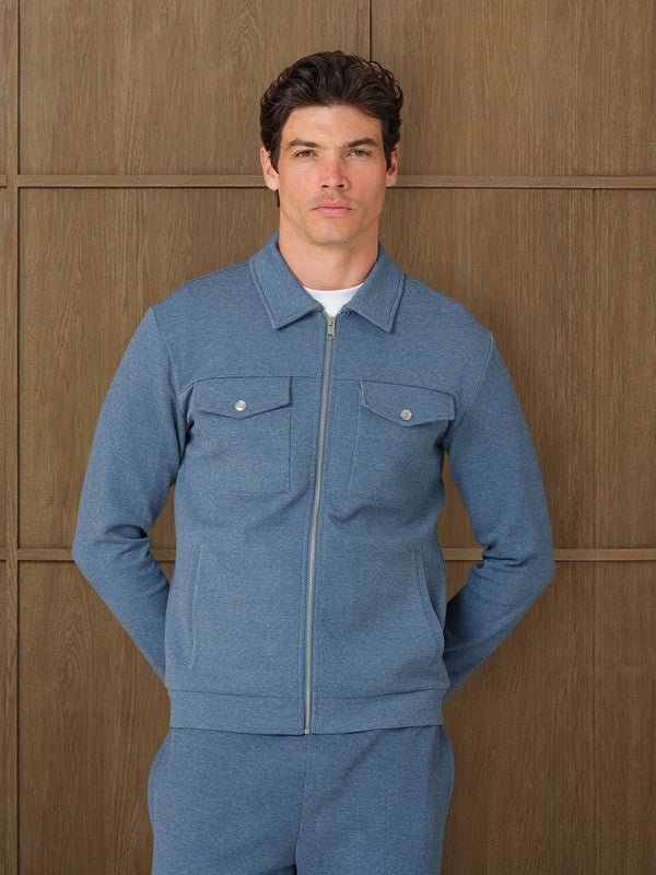 VERTU INTERLOCK JACKET - COAST MELANGE