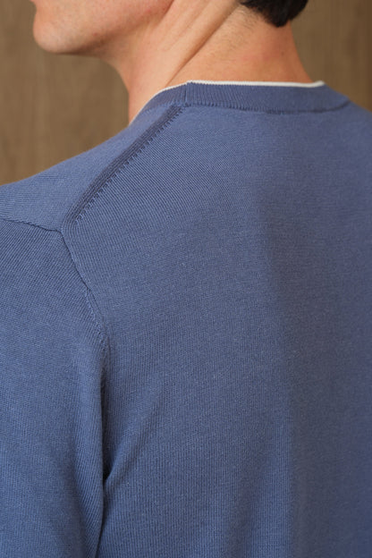 KARU KNITTED T-SHIRT - BLUE COAST